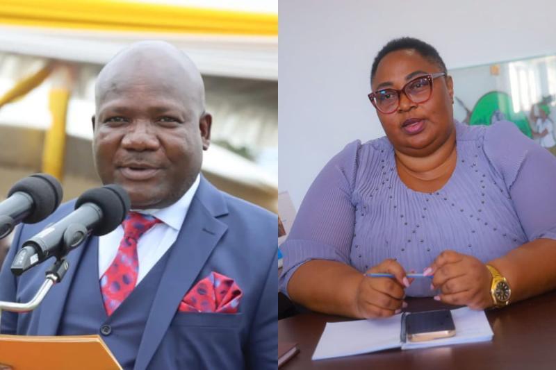 photocollage of Governor Fernandes Barasa and Doreen Amwoga